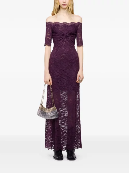 Rochie maxi Rabanne din dantelă violet