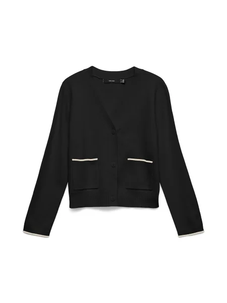 VERO MODA Geacă tricotată VMGOLD negru alb