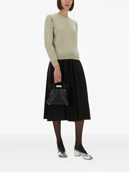 Pulover Maison Margiela cu decolteu rotund verde