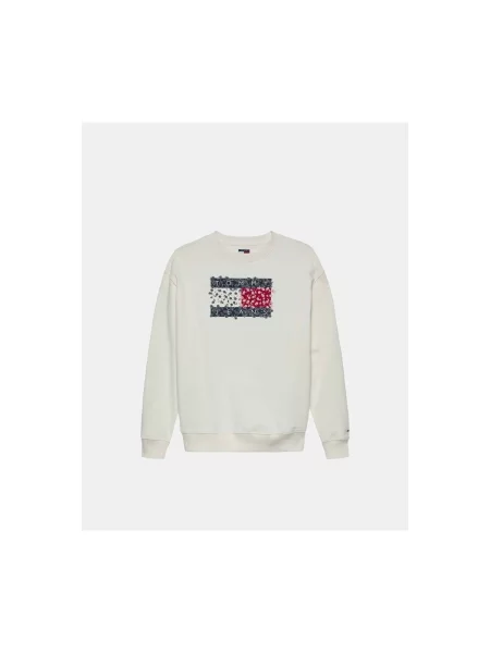 Tommy Jeans Mikina Floral Flag bílá