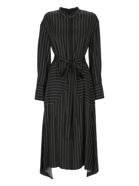 Rochie midi Joseph cu dungi până la genunchi de costum negru