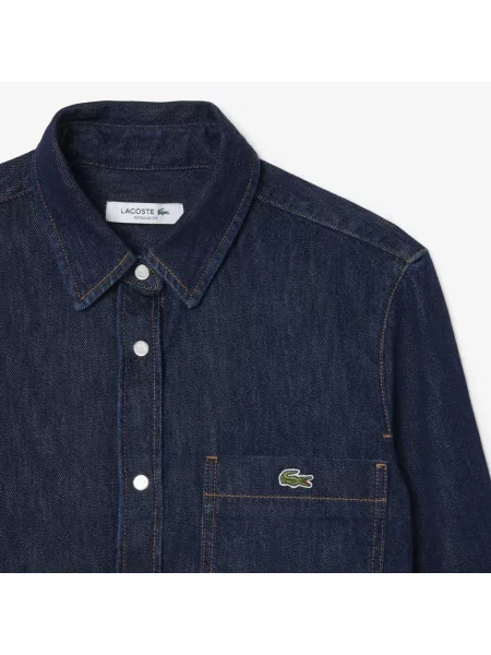 Lacoste Lekka Koszula Jeansowa Regular Fit niebieska