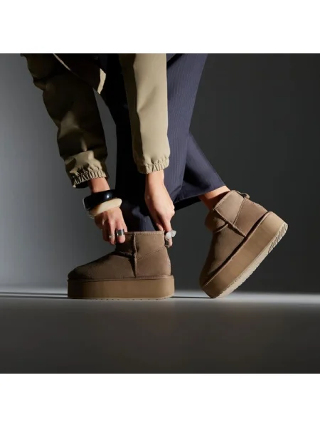 Велурени апрески Emu Australia Stinger Micro Flatform кафяво