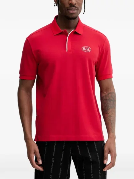 Tricou polo Ea7 Emporio Armani cu autograf roșu