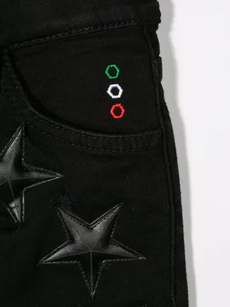 Jeansy straight leg dziecięce Philipp Plein szare