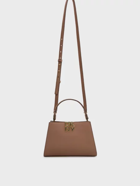 Шкіряна сумка Dkny коричнева