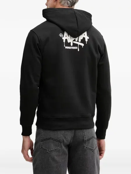 Hanorac cu glugă Alpha Industries negru