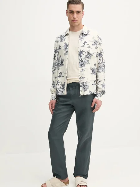 Ленен панталон ZADIG&VOLTAIRE сиво