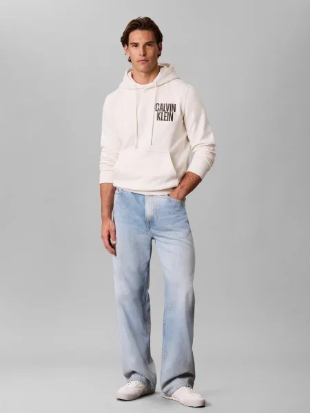Calvin Klein Jeans bluza z kapturem Mężczyźni S biały