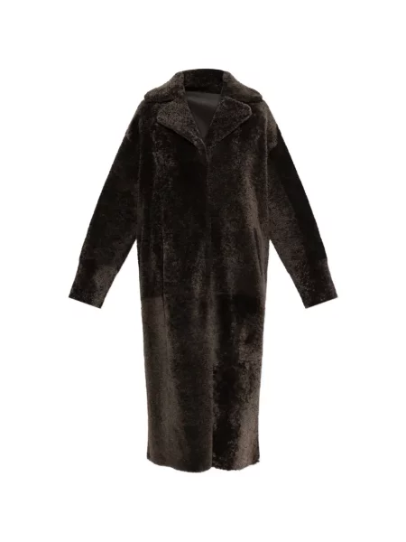 Reversibil haină din piele de oaie Arma din piele de oaie maro