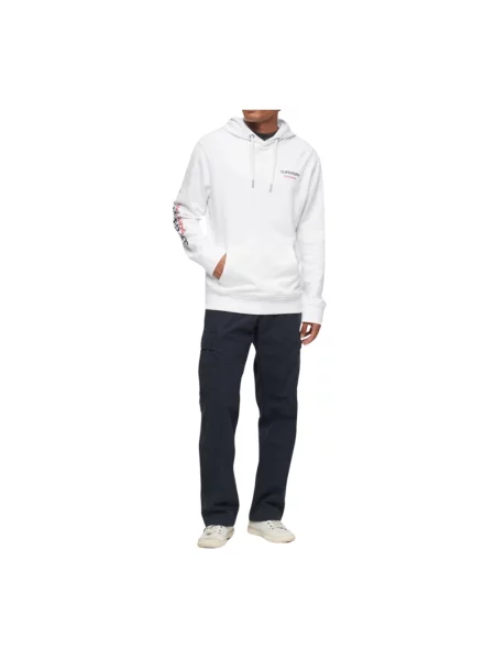Bluza z kapturem Superdry z kapturem retro biała