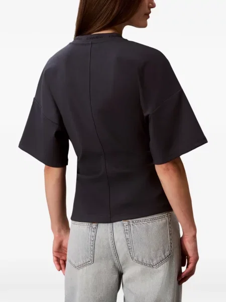 Gulerat tricou Calvin Klein cu volane albastru