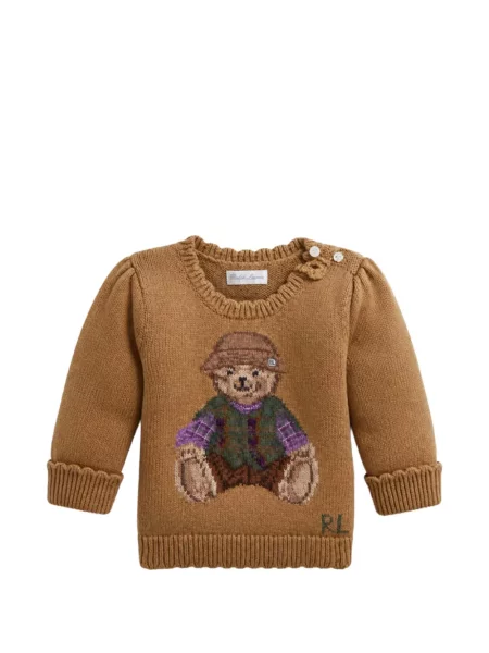 Koszulka polo dziecięca Polo Ralph Lauren brązowa