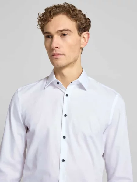 Koszula biznesowa o kroju super slim fit z listwą guzikową Jake*s biała