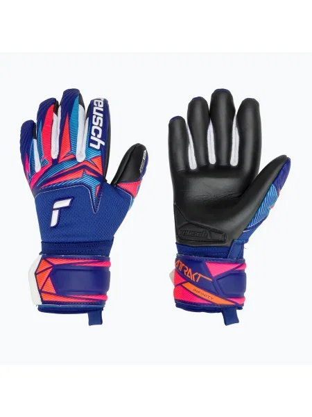 Mănuși de portar pentru copii Reusch Attrakt Infinity Evolution NC Junior sharp blue/shocking orange/black negru
