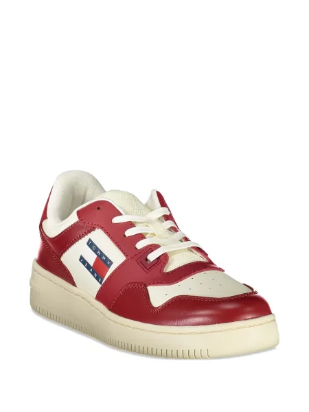 Sneakerși Tommy Hilfiger din piele cu autograf roșu