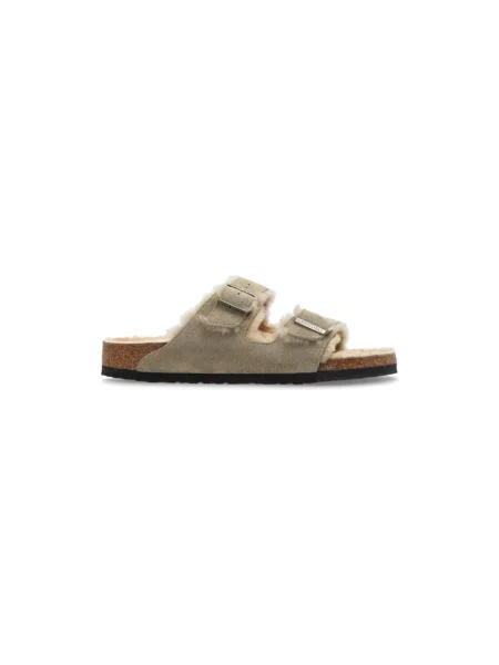 Sandále Birkenstock z ovčej kože béžová