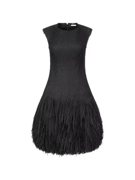 Rochie midi Fforme cu franjuri negru