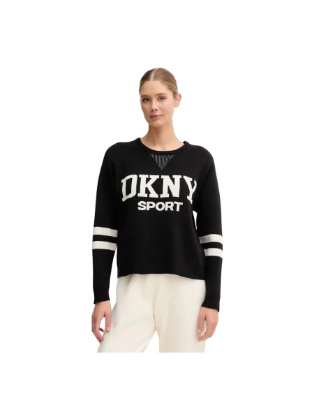 Sweter Dkny z logo czarny