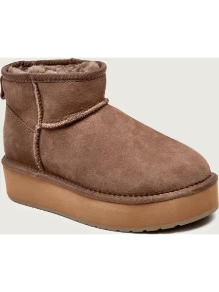 Emu Australia cizme de zăpadă din piele întoarsă Stinger Micro Flatform maro