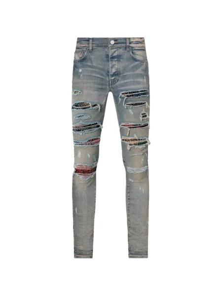 Blugi Amiri cu model paisley albastru