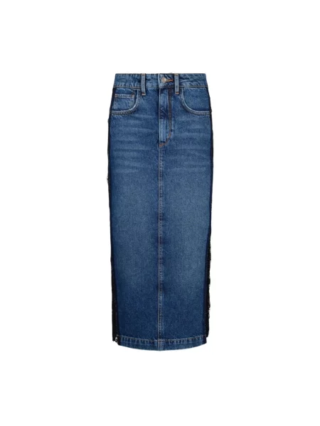 Spódnica jeansowa Liu Jo koronkowa niebieska