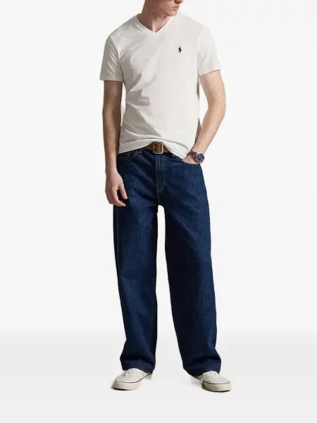 Kožené pantofle Polo Ralph Lauren s autogramem s výstřihem do v zelené