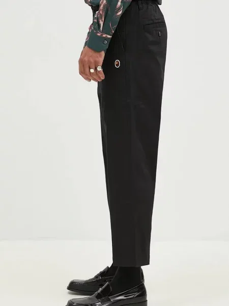 Παντελόνι A Bathing Ape One Point Relaxed Fit Chino μαύρο