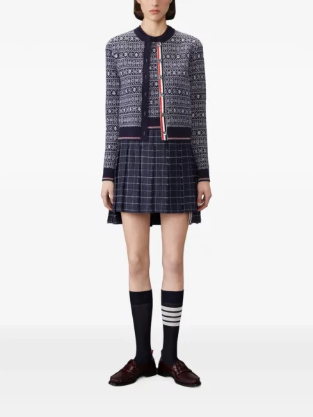 Top Thom Browne de lână albastru