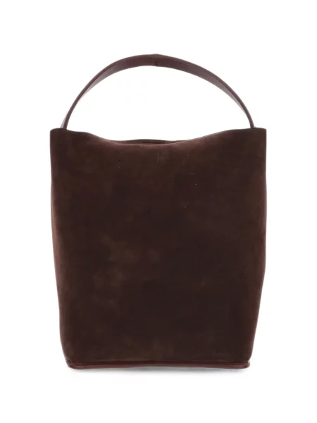 Geantă Jil Sander din piele de căprioară maro