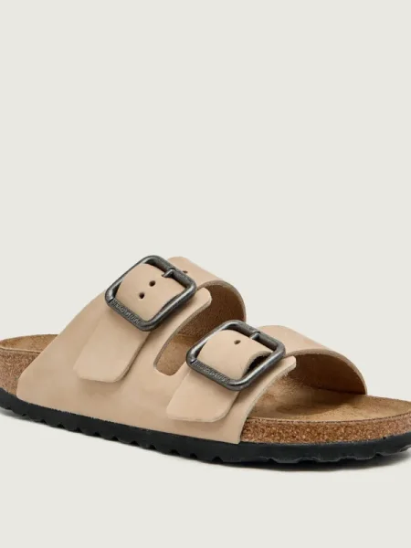 Birkenstock șlapi de piele Arizona bej