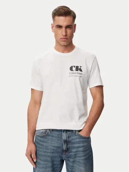 Calvin Klein Jeans majica za muškarce od pamuka bijela
