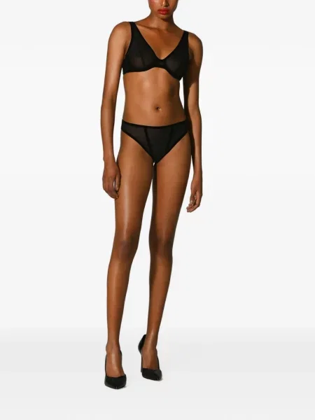 Chiloți tanga Wolford plasă negru