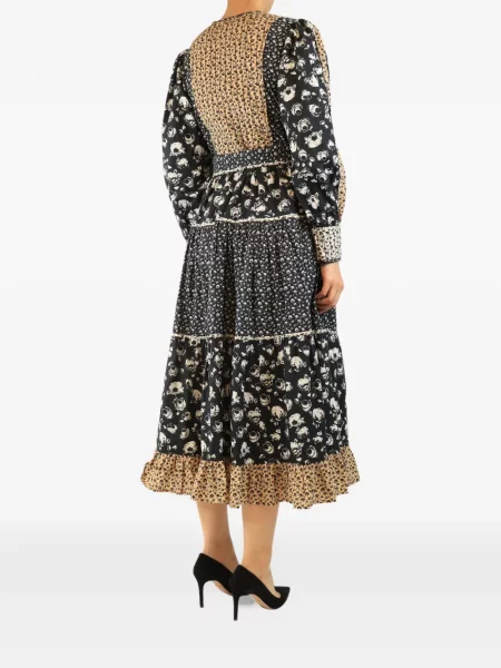 Rochie midi Beulah cu imagine negru