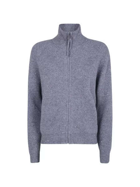 Cardigan Seventy cu paiete gri