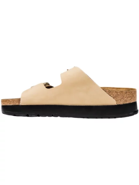 Sandály Birkenstock na platformě béžové