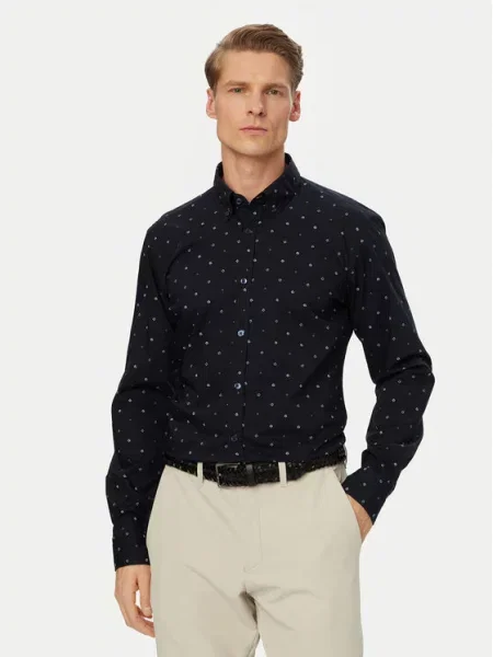 BOSS Cămașă Rickert Bleumarin