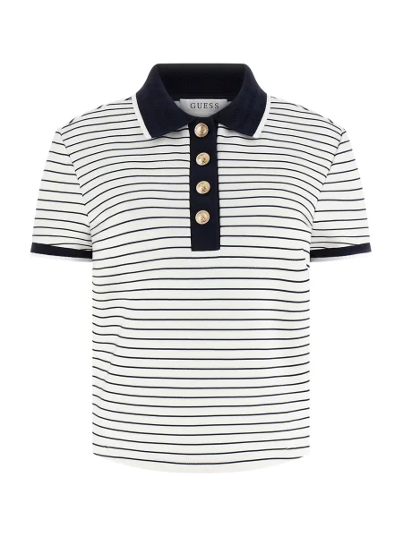 GUESS Tricou ALPHONSINE bleumarin alb