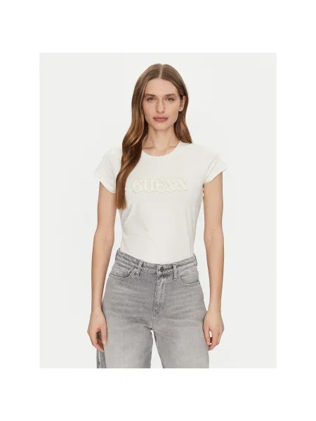 Guess Póló Ekru Regular Fit