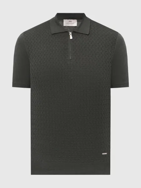 Поло Enrico Mandelli с принтом с геометрическим узором зеленое
