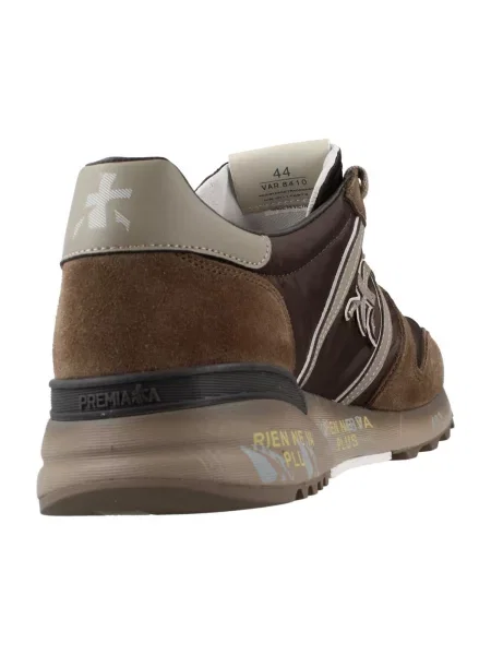 Premiata Sneakers Lander | piele întoarsă cu adaos de piele verde