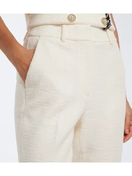 Pantaloni Rebecca Vallance din tweed alb