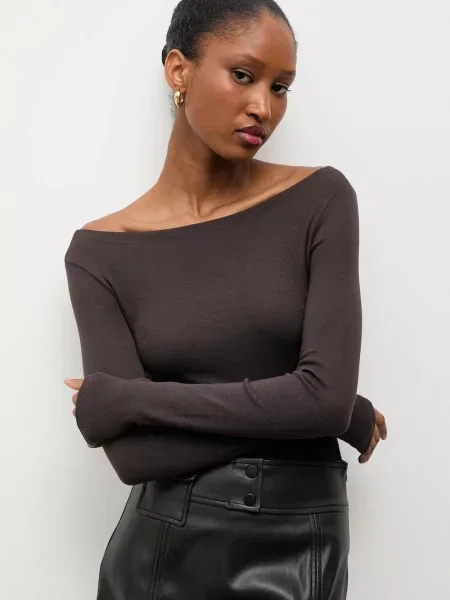 Answear.LAB longsleeve brązowy