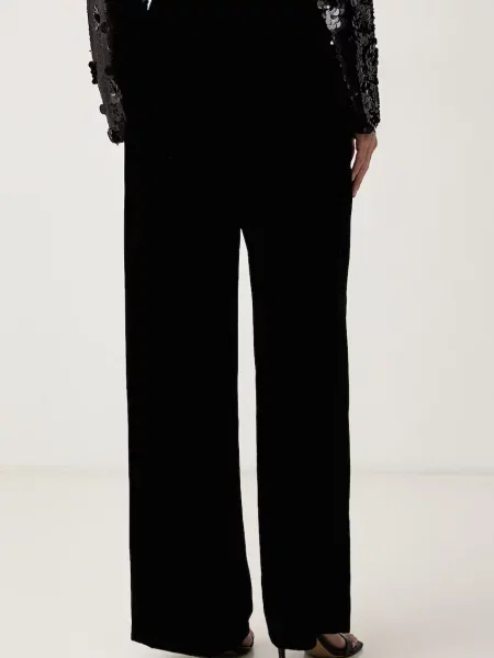 Weekend Max Mara spodnie welurowe WKIEDRO czarne