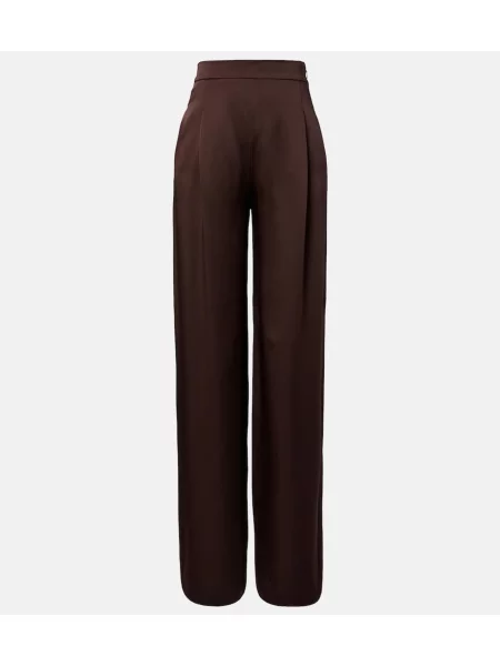 Pantaloni Max Mara din satin elegante maro