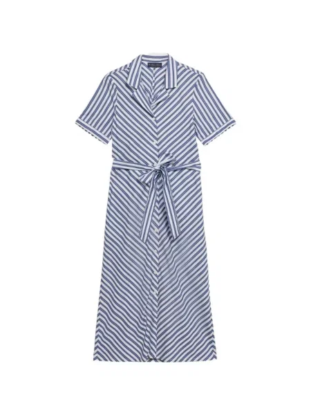 Rochie tip cămașă Brooks Brothers cu dungi de costum albastru