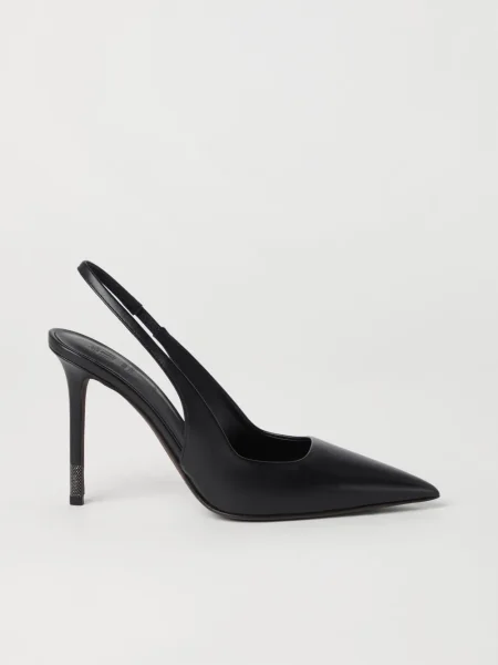 Pantofi cu toc Brunello Cucinelli din piele slingback negru