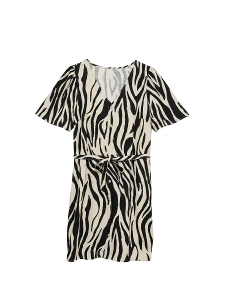 VERO MODA Košeľové šaty VMMYMILO sivobéžová čierna