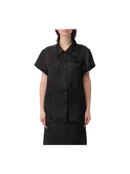 Koszula Khaite z krótkim rękawem z organzy czarna