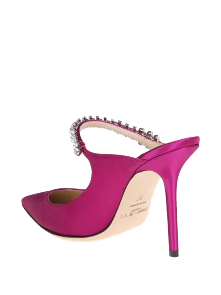 Papuci tip mules Jimmy Choo de cristal roz